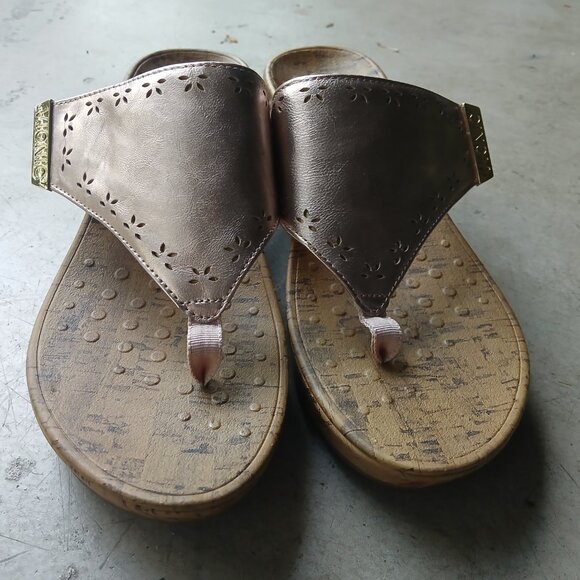 Vionic Thong Wedges, Women's 9, Metallic Pink - Picture 4 of 9